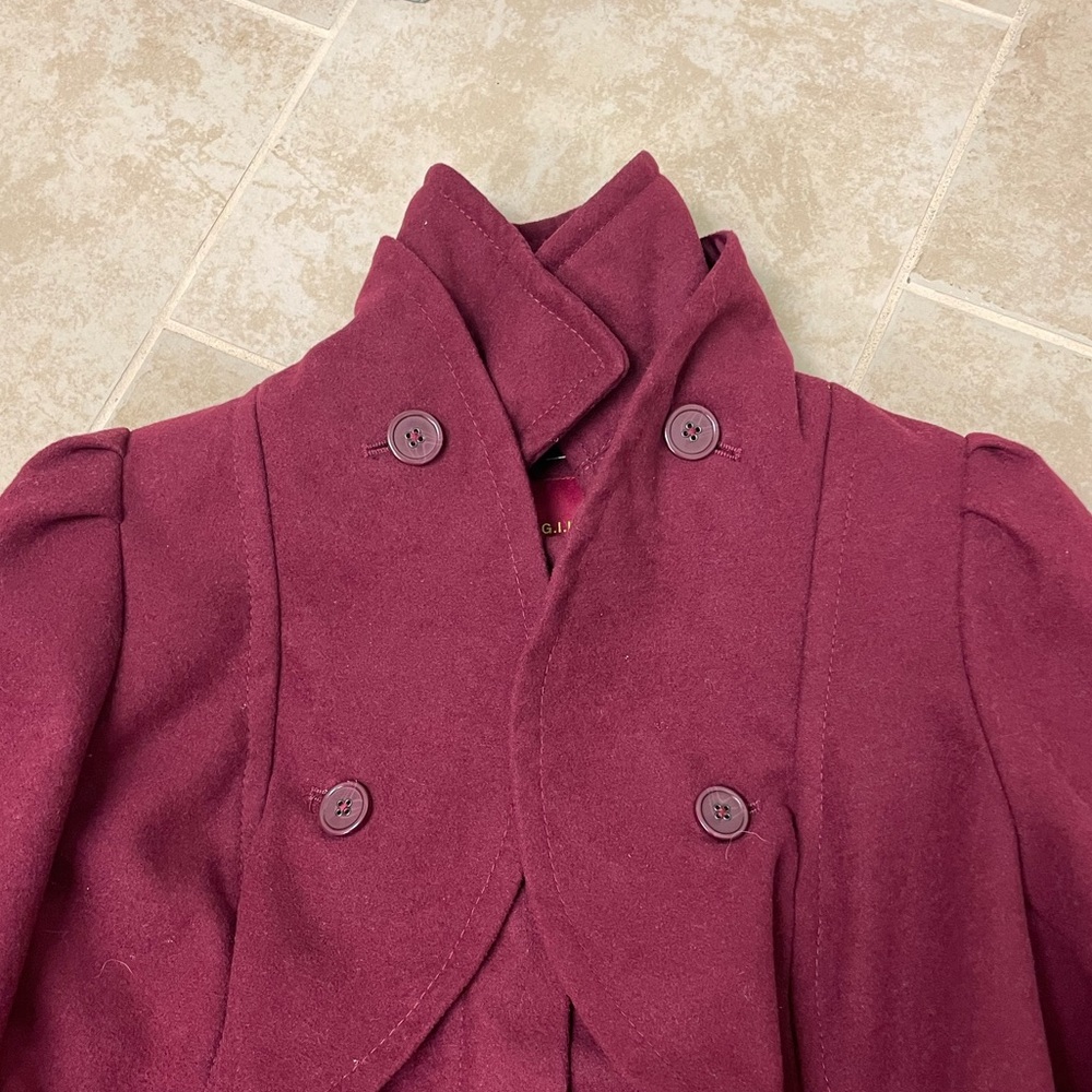 G.I.L.I Maroon Ruffled Coat - Picture 3 of 4